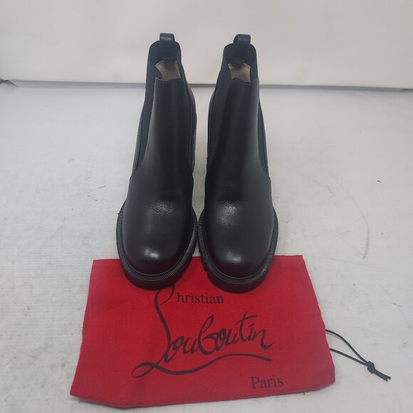 Christian Louboutin Black Marchacroche Lug Heel Chelsea Boot - Picture 5 of 13